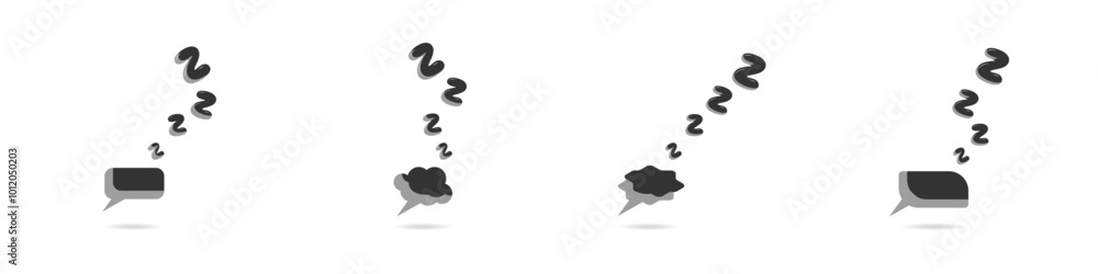 Poster speech bubble vector icon. sleepy message bubble icon. a thought in a dream. letters sign sleep vect