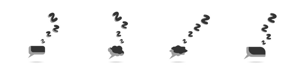 Speech bubble vector icon. Sleepy message bubble icon. A thought in a dream. Letters sign sleep vector. Zzzz dream bubble. Frame chat vector with sleep. Vector illustration.