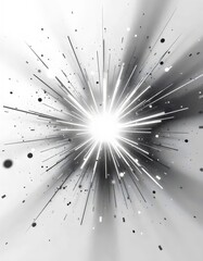 Obraz premium Monochrome Light Burst with Lines and Particles on Gray Background IA Generative