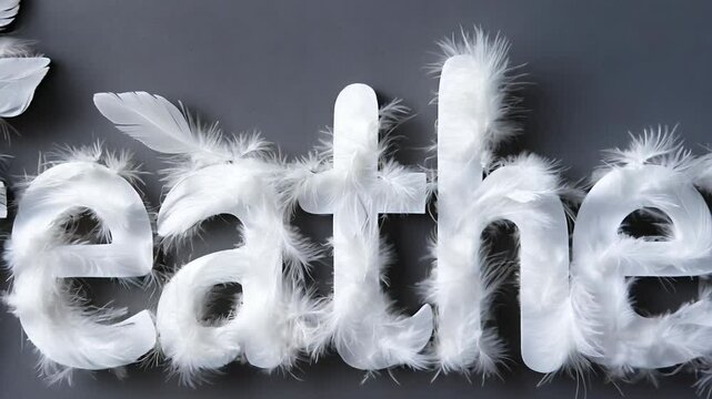 Elegant Feather Text Animation with Smooth Zoom Effect