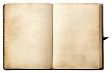 PNG Vintage blank open notebook publication diary page.