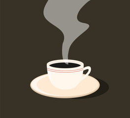 Coffee cup with rising steam vector art
