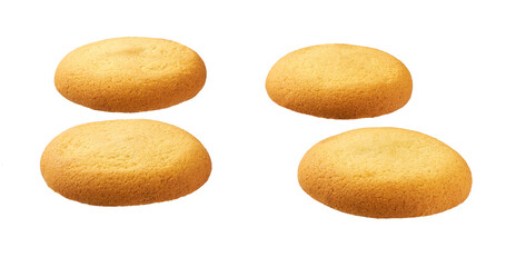 Danish butter cookies isolated. Round danish butter cookies isolated on white background.
