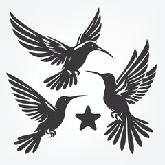 Obraz premium set off bird silhouette 