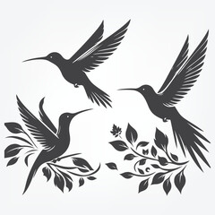 Obraz premium set of silhouettes of birds