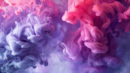 Fototapeta premium Vibrant Pink and Purple Ink Swirls Captivating Abstract Background for Artistic Projects