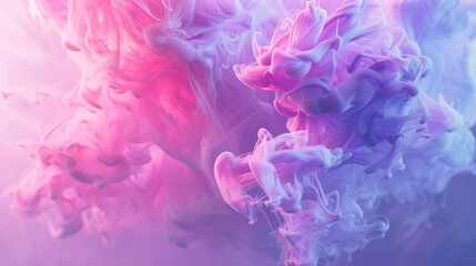 Fototapeta premium Vibrant Pink and Purple Ink Swirls A Dynamic Abstract Background for Creative Projects