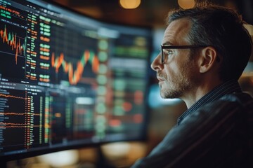 Stock Market Analyst At Office Desk, Generative AI