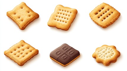 Set of Crispy Cracker Cookies. AI generated illustration