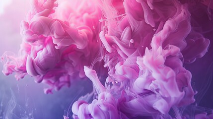 Fototapeta premium Vibrant Swirling Ink A Captivating Abstract Masterpiece in Pink and Purple Waters Ideal for Creative Projects and Artistic Visuals