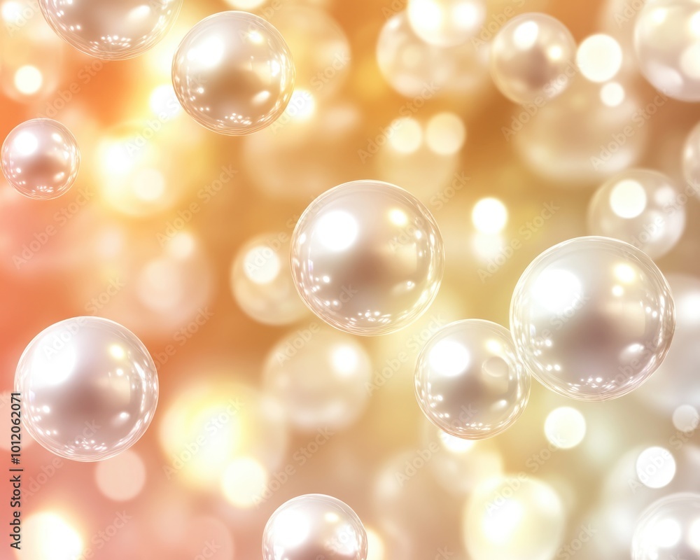 Poster pearlescent orb: abstract bubble design in 3d space
