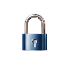 Naklejka premium Blue padlock isolated on transparent background