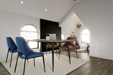 3d render of modern home interior living room