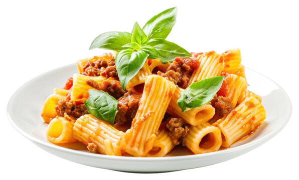 PNG  Macaroni rigatoni with tomato sauce macaroni pasta basil.