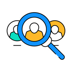 employee search line icon vector. employee search sign. isolated symbol illustration