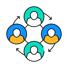 teamwork colleagues line icon vector. teamwork colleagues sign. isolated symbol illustration