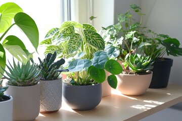 Modern Plant Decor in Cozy Apartment with Exotic Greenery Arrangement