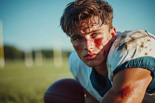 Injured American Football Player, Generative AI