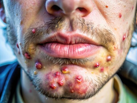 Detailed Close-Up Images of Syphilis Sores for Medical and Educational Purposes in Healthcare Settings