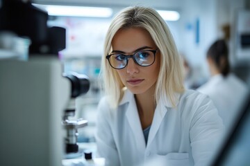 Fototapeta premium Optometrist Doing Sight Testing For Patient, Generative AI