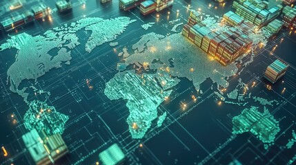 AI in Global Logistics. AI generated illustration.
