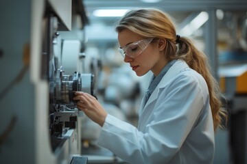 Side view portrait of handsome African-American fitness coach working in swimming pool, copy space, Generative AI