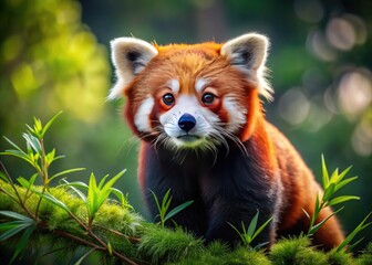 Fototapeta premium Detailed diagram of a red panda showcasing its anatomy, habitat, and unique physical features