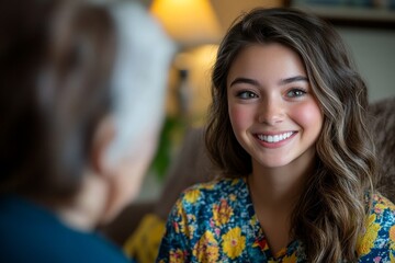 Portrait of smiling young waitress holding digital tablet while taking orders at outdoor cafe terrace lit by warm sunlight, Generative AI