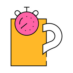 coffee break relax time line icon vector. coffee break relax time sign. isolated symbol illustration