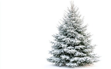 Decorated christmas tree on white background