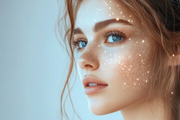 AR Beauty Filter Technology. Woman Hair, Generative AI