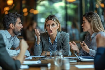 Business People Arguing In Meeting, Generative AI