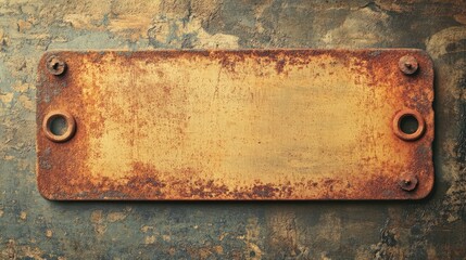 Vintage Metal Sign. AI generated illustration.