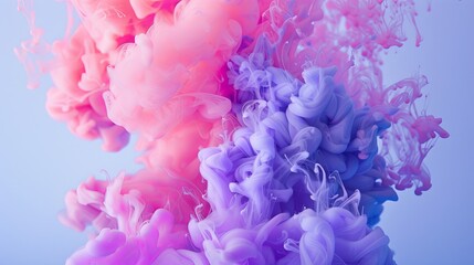 Fototapeta premium Pink and Purple Ink Explosion A Mesmerizing Blend of Colors in Water