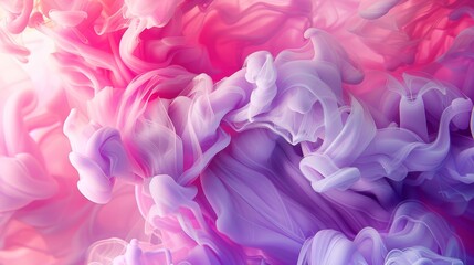 Enchanting Elegance Vibrant Pink and Purple Ink Swirls Dance in Water Captivating the Senses with Mesmerizing Beauty and Grace