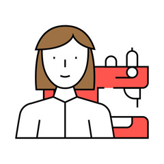 seamstress woman job line icon vector. seamstress woman job sign. isolated symbol illustration