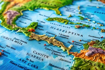 Detailed Map Highlighting the Location of Haiti in the Caribbean Region of North America