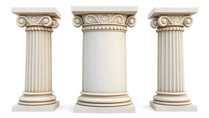 Obraz premium 3d pillar, clean concrete, ornament designs, isolated on white background. Generative AI