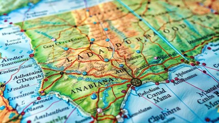 Detailed Map of Alabama, USA Highlighting Major Cities, Highways, and Natural Features for Navigation