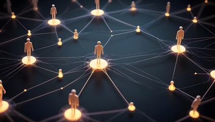 A dynamic 3D visualization depicts an interconnected web of professionals, showcasing business connections, corporate relationships, and strategic alliances