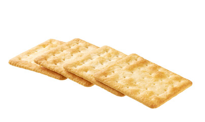 Water crackers isolated. Square water crackers isolated on white background.