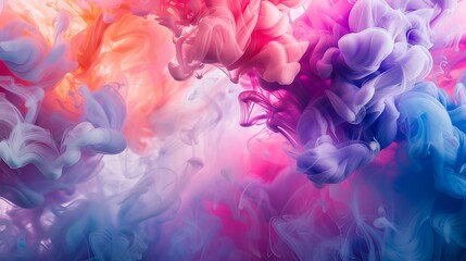 Obraz premium Vibrant Abstract Ink Swirls Mesmerizing Pink and Purple Fluid Patterns in Water
