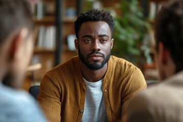 Side view portrait of two excited little kids looking at computer screen in school classroom copy space, Generative AI