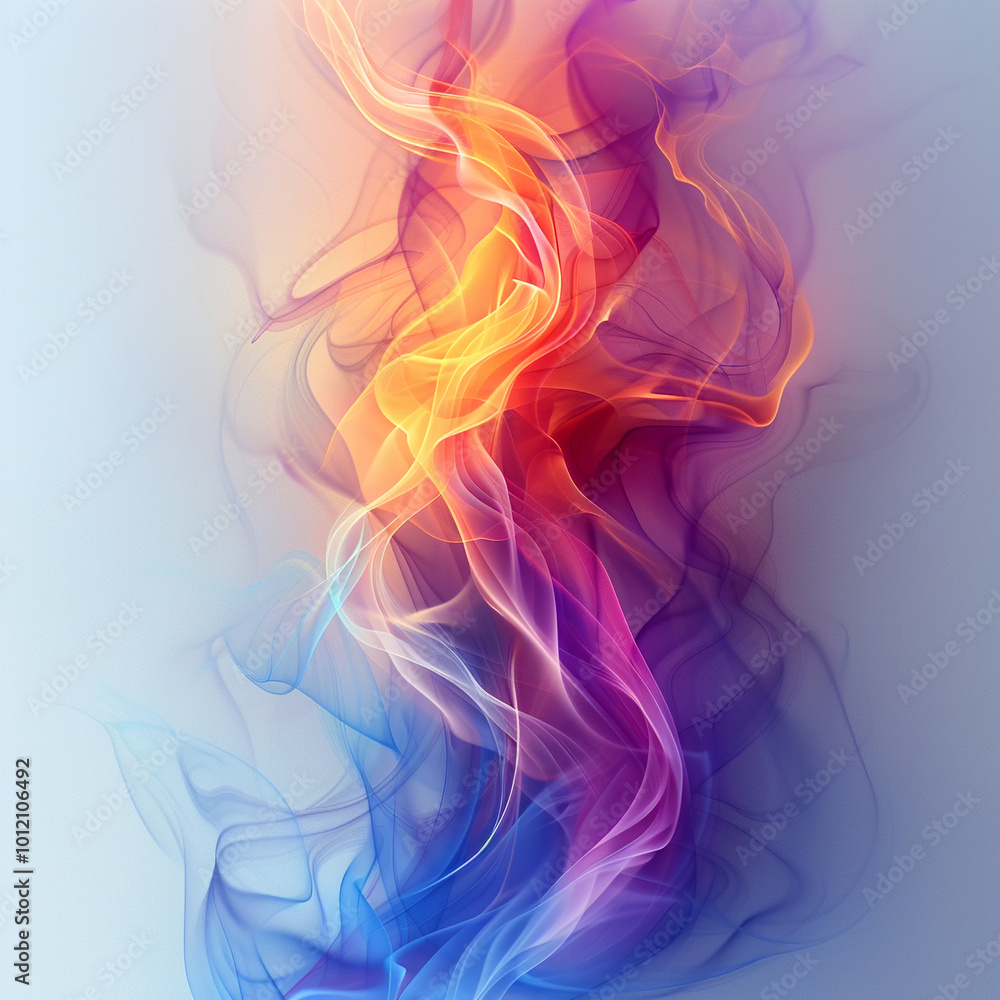 Poster Colorful swirling patterns create an ethereal dance of light and motion in abstract art