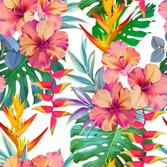 Tropical pattern. Paradise plants and flowers. Hawaiian pattern. Exotic, tropics © Alaska_artworks