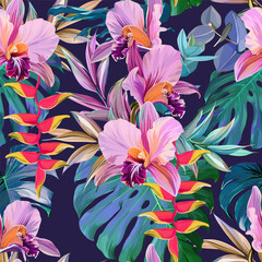 Tropical pattern. Paradise plants and flowers. Hawaiian pattern. Exotic, tropics © Alaska_artworks