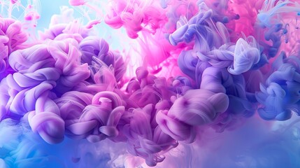 Fototapeta premium Vibrant Kaleidoscope HighResolution Colorful Ink Swirling in Water Captivating Pink and Purple Patterns Abstract Art Photography for Creative Projects