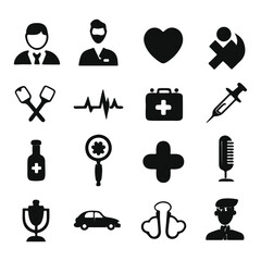 Medical Tools Silhouette Vector Set Nurse Equipment Icon Bundle