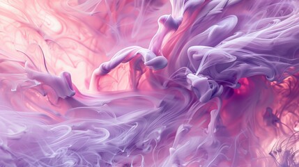 Enchanting Swirling Ink Mesmerizing Pink and Purple Water Art