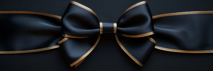 Obraz premium Elegant Black Bow with Gold Details